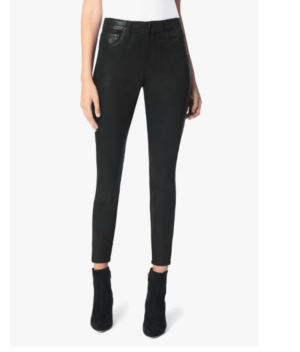 Joe's Jeans $198 The Charlie Coated High Rise Skinny Ankle Black 27 NWT